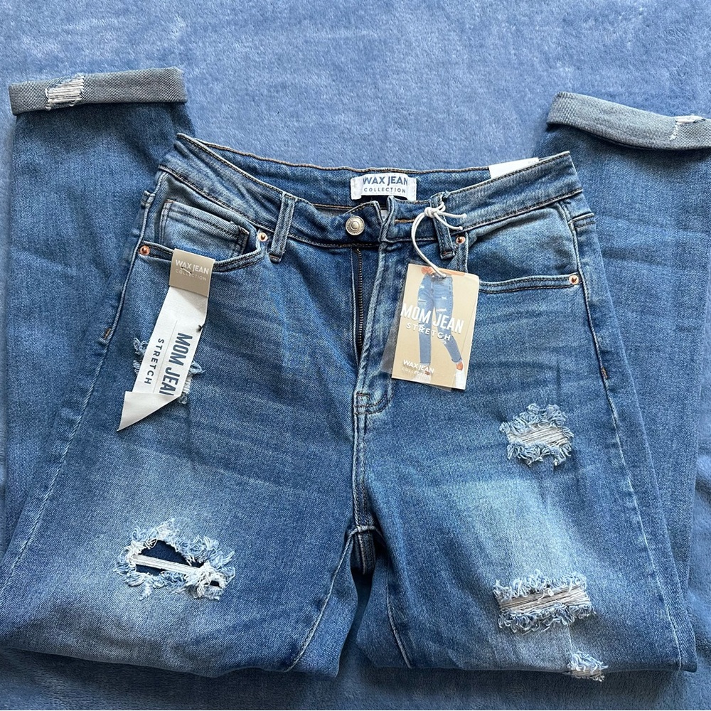 Wax Jean Light Blue Distressed Women’s Jeans - Picture 5 of 6